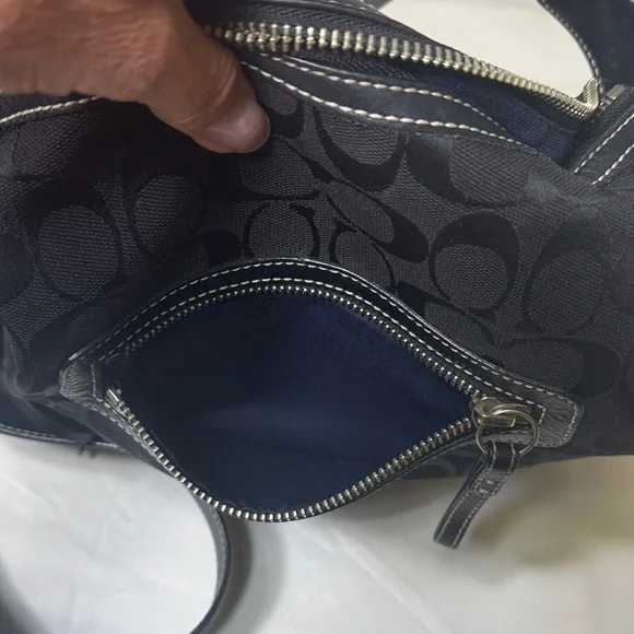 Coach Signature Jacquard Black Crossbody Bag Style 9362 - Picture 13 of 14